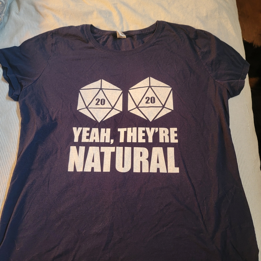 Navy Graphic Tee With Twenty Sided Dice